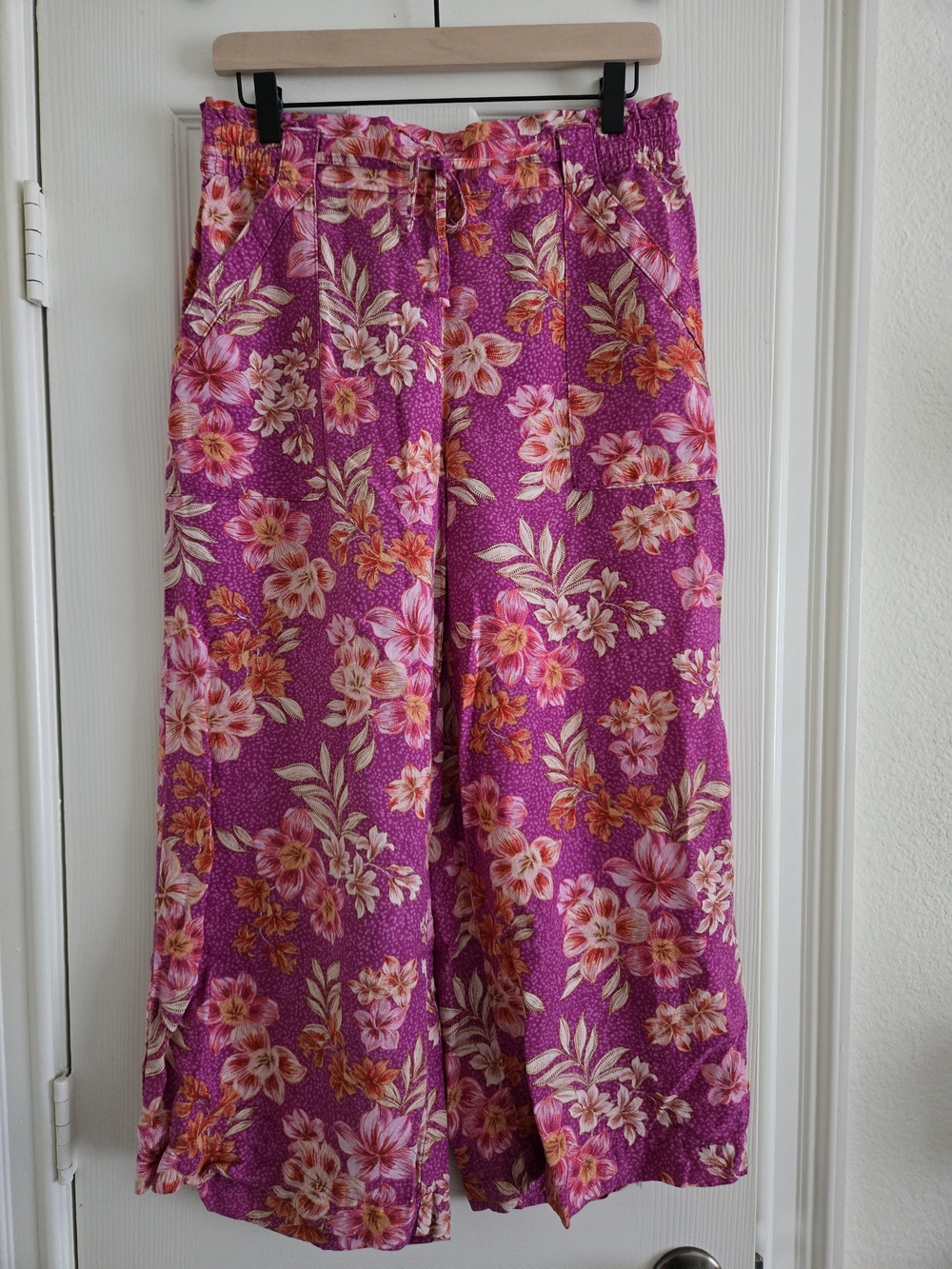 LOF Pink Floral Print Wide Leg Pants